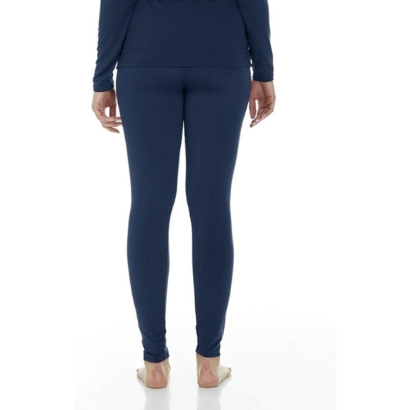 THERMAJANE Blue Thermal Base Layer Set Crew Neck Top and Pants NEW Women's XL - Picture 5 of 10